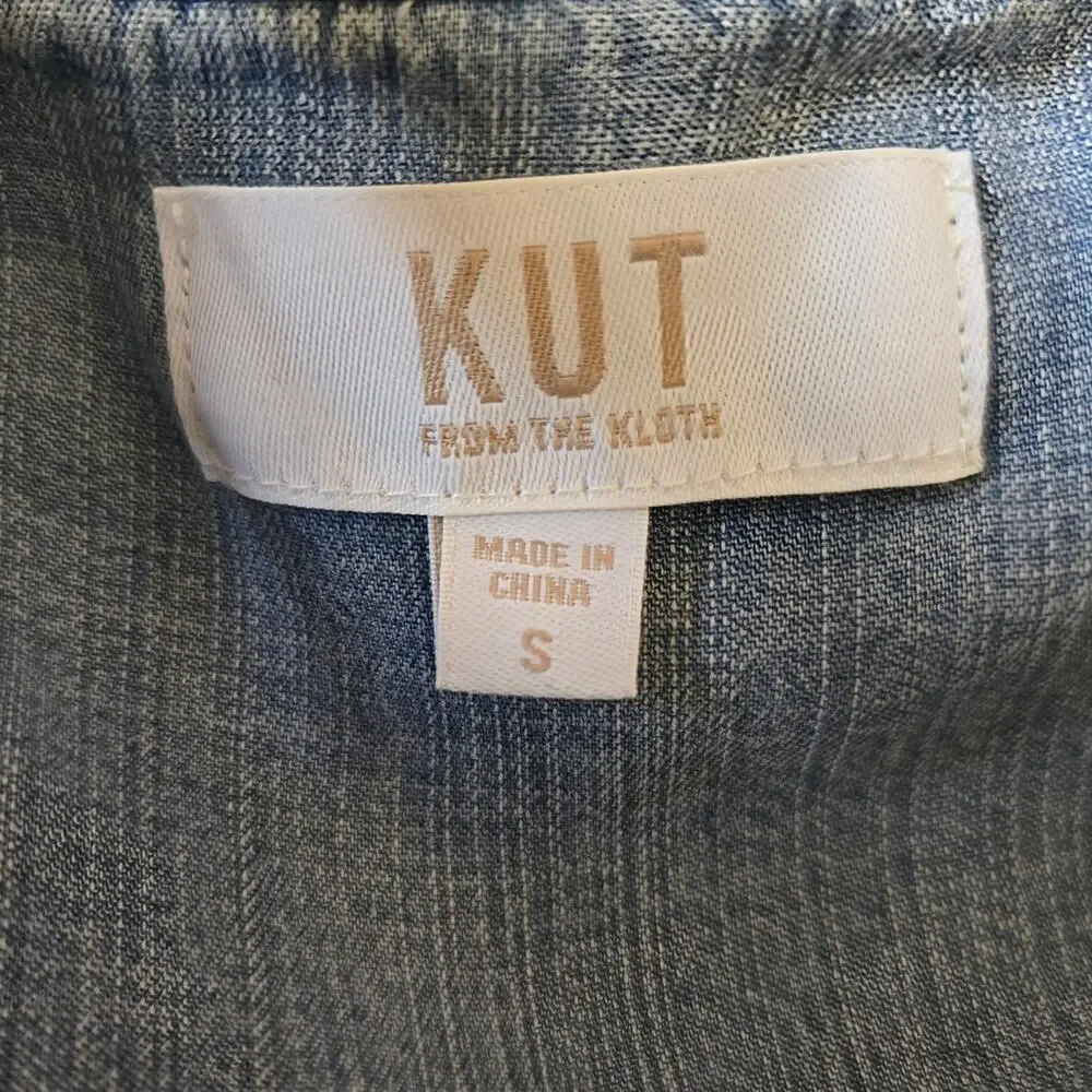 Kut From the Kloth Bruna Denim Chambray Button Front Shirt Dress
